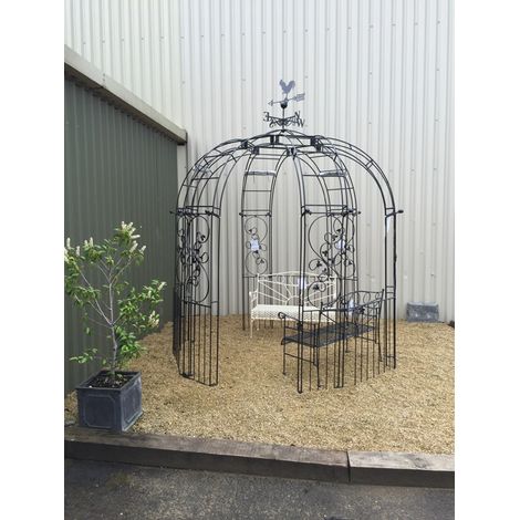 Imperial Trad - 6 Sided & Panels (Inc. ground Spikes) Garden Feature - Solid Steel - L243.8 x W243.8 x H259.1 cm - Black