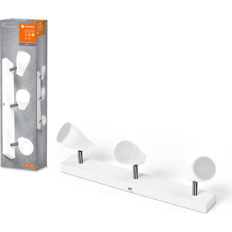 SPOT PEAR PELIR PLAD CLUSE SPOT 430 mm, blanc, 12,9W, 630lm, offre une lumière dirigée avec une couleur de lumière blanche chaude, avec des projecteurs GU10 flexibles IP20, 2700k (1/2)