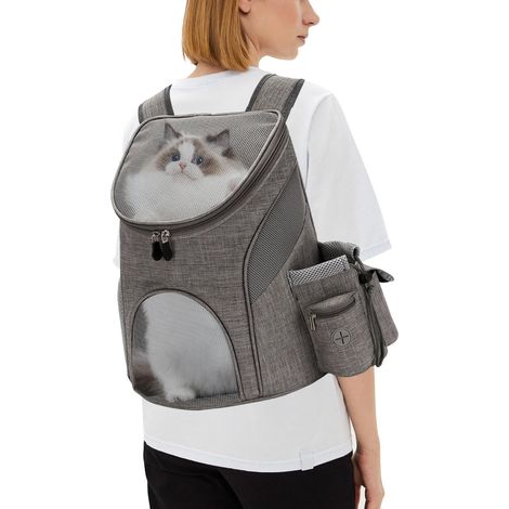 Sac à dos de transport pour chien et chat, sac de transport pour petits chiens avec coussin amovible pour les voyages (1/5)