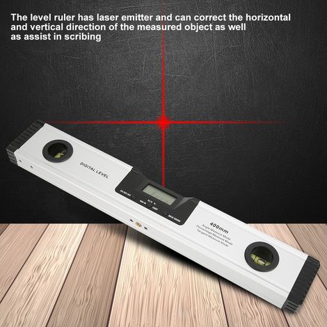 Règle de Niveau Laser Numérique Rétroéclairée 400 mm Horizontale et Verticale à Bulle Aimantée en Aluminium (1/5)