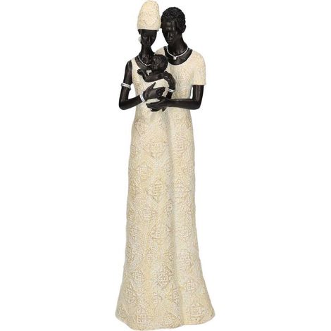 Statue résine femme africaine avec enfant 13,5x8,5h34 cm (1/3)