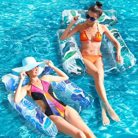 Lot de 2 jouets gonflables pour piscine, bouée gonflable, hamac flottant 4 en 1, hamac aquatique (1/5)