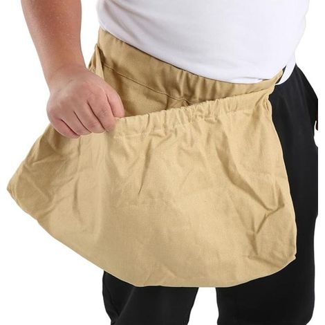 Kaki,Sac de cueillette de champignons en tissu Oxford pliable, lavable et réutilisable pour la recherche de fruits (1/5)