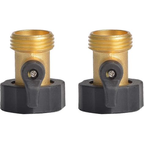 Robinets d'arrêt/raccords de tuyau d'arrosage robustes en laiton NH 3/4" avec joints en caoutchouc supplémentaires (paquet de 2) (1/5)