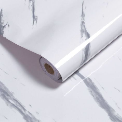 ALOVZE Selbstklebende Folie für 500x61 cm PVC (Marmoriert - Weiß) (1/4)