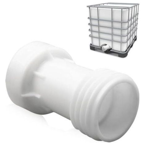 Accessoire de réservoir IBC, adaptateur IBC s60 x 6 rallonge d'espacement 60 mm vanne de réservoir 1000 l filetage droit grossier en plastique s60 x 6 accessoire de conteneur IBC connexion de ré (1/4)
