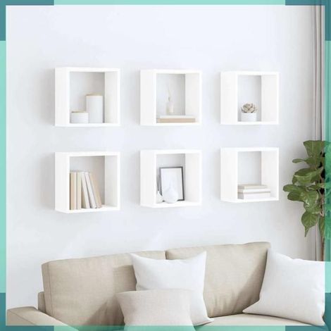 807000 étagères cube murales 6 pcs blanc 30x15x30 cm (1/5)