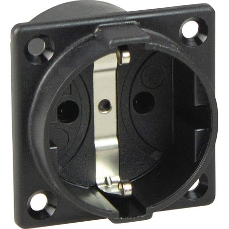 as - Schwabe 45081 - Presa da incasso, con contatto di protezione 230 V/16 A, per uso interno, senza copertura, Made in Germany, colore: nero (1/3)