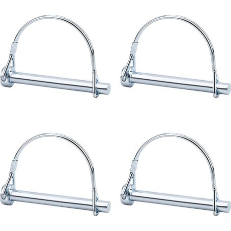 4pcs Axe de verrouillage de broche de verrouillage de sécurité, 5/16 pouce de verrouillage de prise de force avec fil de retenue rond pour jardin de pelouse de remorques de ferme (1/5)
