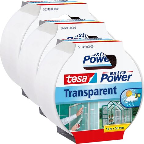 Nastro adesivo riparatore Tesa per vetro, pellicola per finestre, trasparente, 10 m x 50 mm x 3 (1/5)