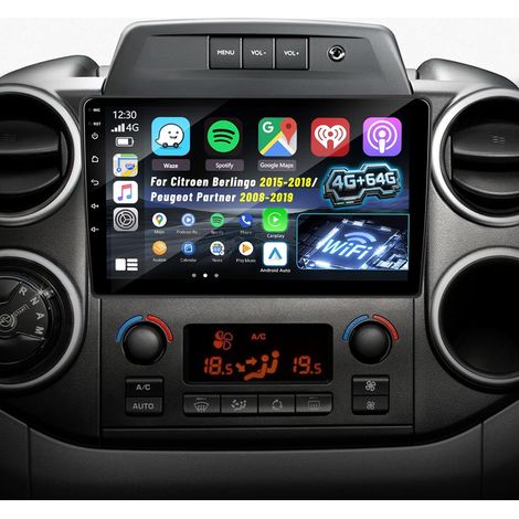 4G+64G Android Autoradio pour Berlingo 2015-2018/Partner 2008-2019 avec Carplay (1/5)