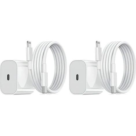 20-W-Schnellladegerät für iPhone und USB-C-Kabel (2er-Pack) – Kompatibel mit iPhone-Geräten – Weiß – 2er-Pack (1/5)