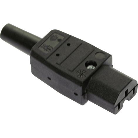 AS Schwabe 62082 Warmgeräte-Steckverbinder Stecker, gerade Gesamtpolzahl: 2 10 A Schwarz 1 St.