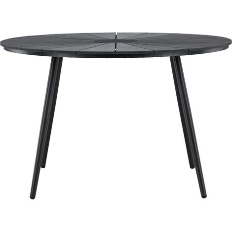 Table à manger de jardin 4 personnes ronde en aluminium et métal - Noir - San vito (1/5)