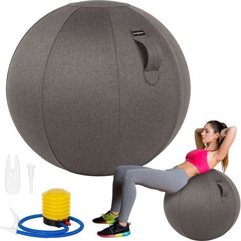 Siège Ballon Ergonomique pour Bureau Yoga Chaise Ballon en Taille 65CM Ballon de Grossesse Chaise Ballon avec Housse en Lin (1/5)
