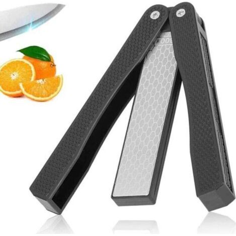 Affilacoltelli, Pietra per Affilare Diamondata a Doppia Faccia, Afilatrice Diamondata Pieghevole Con Doppia Grana di Afilatura, Espessa/Extra Fine, Grana 400/600, Per Utensili Da Cucina, Giardino Ee (1/4)
