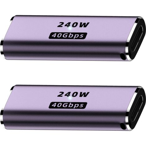 Adaptateur USB C à 90 degrés,Adaptateur USB C à Angle Droit avec 40 Gbit/s PD 240 W 8K @ 60 Hz,Compatible avec Steam Deck,Switch,VR et Autres appareils de Type C (Ligne Droite - 2 pièces) (1/5)