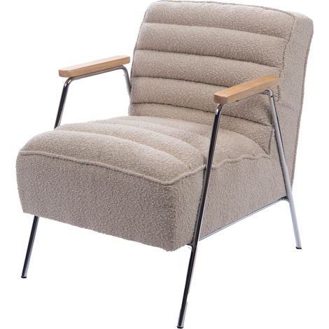 Fauteuil en bouclette hutch - 60x73cm - Ivoire (1/4)