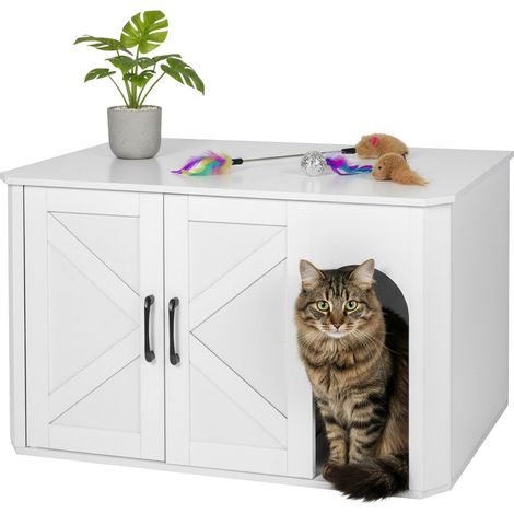 Katzenstreuschrank mit Matte - Holzoptik, Mehrzweck