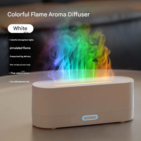 Humidificateur diffuseur d'huiles essentielles 160 ml, 7 couleurs, diffuseur d'aromathérapie, convient pour le bureau et la chambre, blanc (1/5)