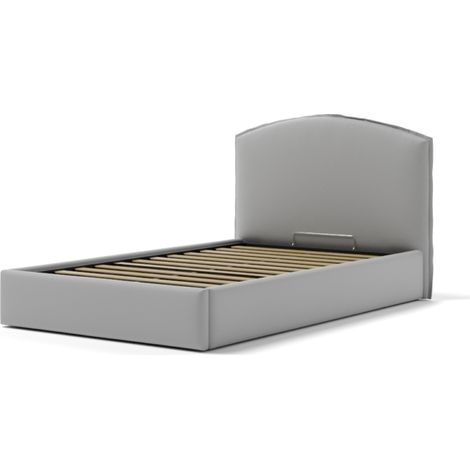 letto piazza e mezza contenitore "moon" in ecopelle grigio 120x190 cm (1/4)
