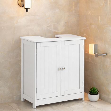 Meuble de salle de bain blanc en MDF 60 x 30 x 60 cm (1/5)