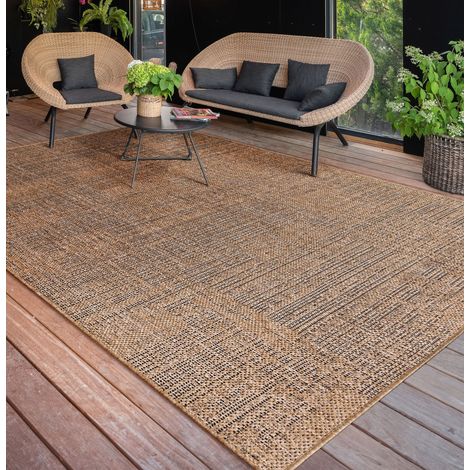 Paco Home Outdoor Teppich wetterfest Modern Flachgewebe, Jute-Optik für Terrasse & Balkon 200x280 cm, Beige 3