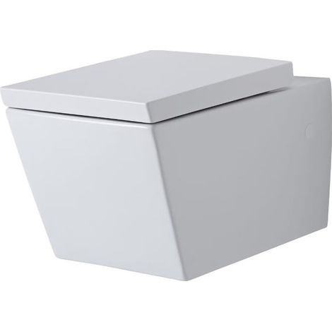 Milano Dalton White Ceramic Bathroom Wall Hung Toilet WC and Soft Close Seat