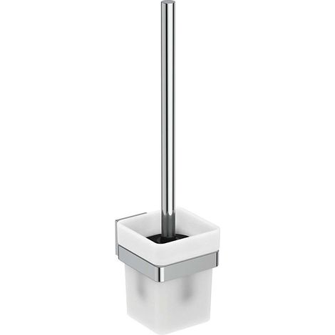 Ideal Standard IOM Cube Bürstengarnitur E2194AA Behälter aus satiniertem Glas, wandhängend, verchromt (1/5)