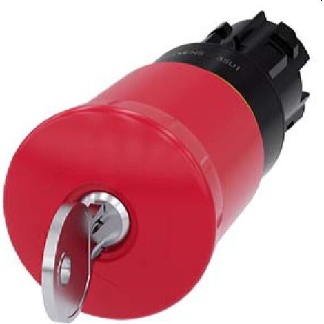 Siemens Not-Halt-Pilzdrucktaster 22mm rund rot mit Schloss CES 3SU1000-1HR20-0AA0