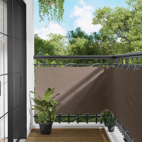 vidaXL  Balcony Screen  Taupe 100 x 400 cm Oxford Fabric