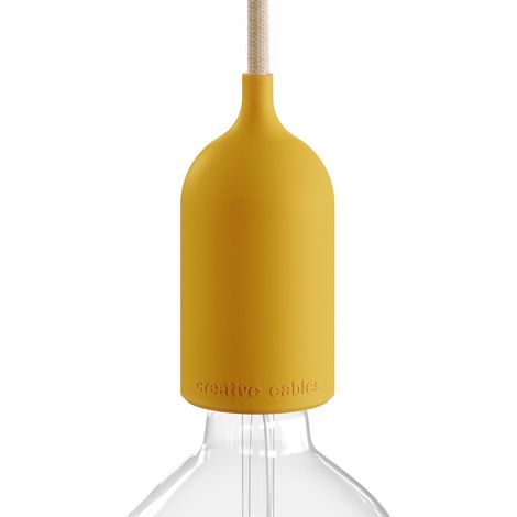 EIVA Pastel, Kit portalampada per Esterno E27 IP65 in Silicone - Il Primo portalampada IP65 cablabile al Mondo - Mostarda