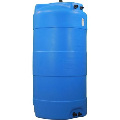 Cuve récupération eau de pluie 500L - Réservoir aérien vertical bleu - Polyéthylène - ELBI CV (1/5)