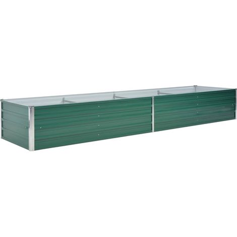 Fioriera rialzata per piante e fiori acciaio zincato 320 x 80 x 45 cm verde 020001112