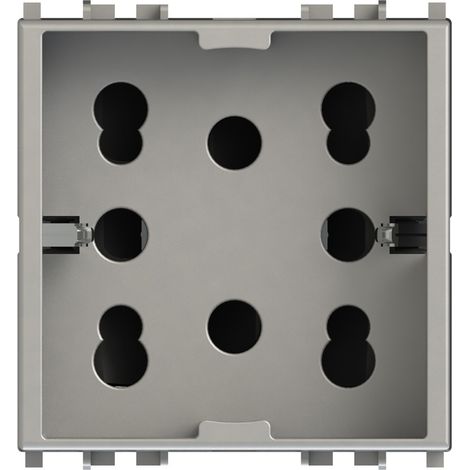 Modulo presa multistandard, 10A, 16A e schuko, serie P, argento, compatibile con serie Vimar Plana - 4Box Side 4B.V14SL.H21 (1/6)