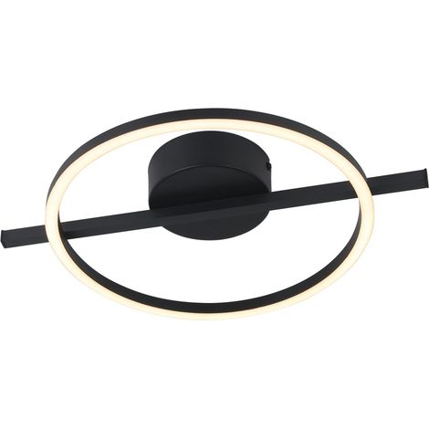 Lumière LED de plafond Amandolo Avec télécommande - noir - rond - 901113