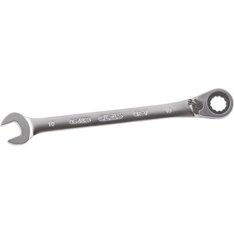 Clé mixte 10mm à cliquet réversible 15° CrV - OS 4023 - CLAS Equipements (1/2)