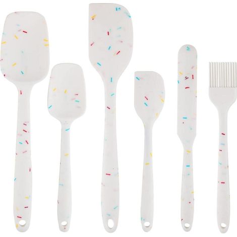 Silikon Spatel Set 6-teilig, hitzebeständig, BPA-frei, mit Edelstahlkern