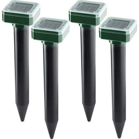 4-Pack Solar Ultrasonic Mole Repellers, Outdoor Mouse Repellent, Solar-Powered Anti-Mole Devices (1/4)