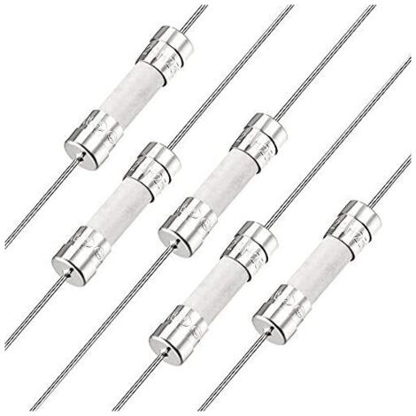 Fusible cerámico de retardo de tiempo de acción lenta, 5 mm x 20 mm, 250 V, T2A, 5 unidades.