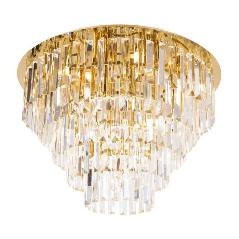 Plafoniera cristallo glamour oro 60cm Monaco 15xG9 Maxlight