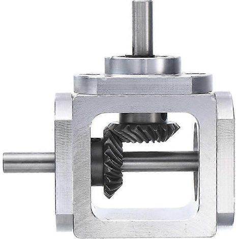 Réducteur à engrenages coniques à angle droit de 90°. rapport 1:1. arbre de sortie unique avec engrenage conique à 20 dents. robuste et de précision. (1/5)