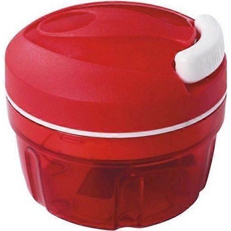 Hachoir de cuisine manuel acier inoxydable 3 lames rouge (1/4)