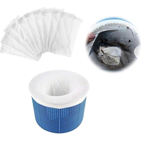 10 Pièces Chaussettes de Skimmer de Piscine,Pool Skimmer Socks, Filtres en Tissu de Nylon Élastique,Chaussettes d'écumeur de Piscine pour Peuvent Emprisonner Pollen, Feuilles,Cheveux (10pcs) (1/5)
