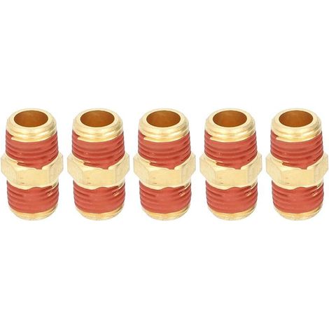 Raccord Mâle 1/4 NPT, Raccord Hexagonal en Laiton, Conception Anti-fuite avec Couche de Caoutchouc, Connexion Sécurisée du Tuyau d'air pour Systèmes de Plomberie
