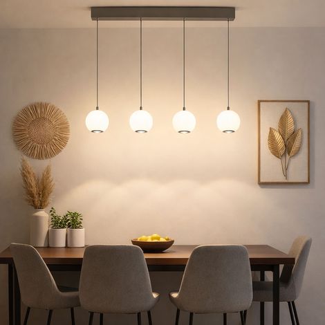 Pendelleuchte Hängelampe Wohnzimmerleuchte 4 flammig verstellbar CCT LED H 150cm