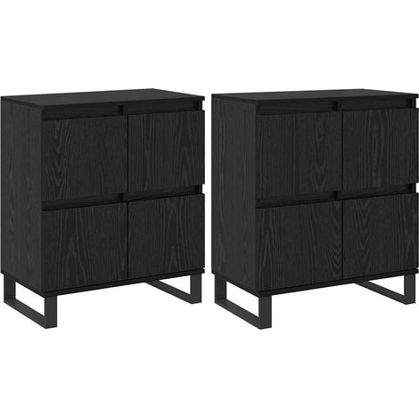 2 pcs Buffet,Bahut,Meuble de Rangements Chêne noir 120 x 35 x 70 cm Bois d'ingénierie CFW87319 (1/5)
