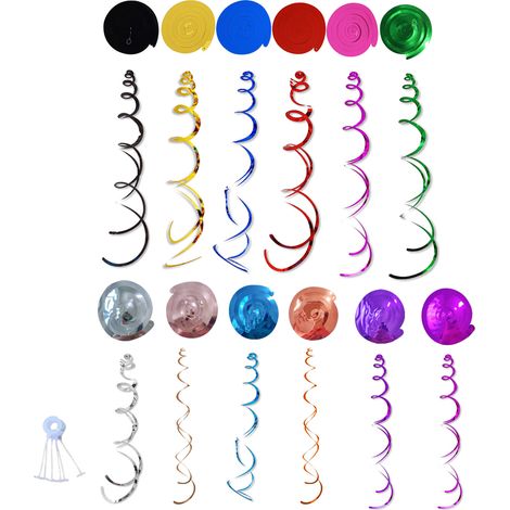 Guirlande Spirale Suspension - 12 Pièces - PVC - Pour Fêtes Anniversaire Mariage Noël Carnaval (1/5)