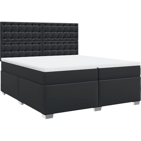 Maison Exclusive - Giroletto a Molle con Materasso Nero 200x200 cm in Similpelle (1/5)