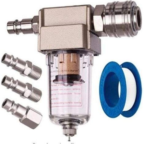 Filtre air comprim, Sparateur deau, Sparateur dhuile, raccord rapide inclus (1/4)
